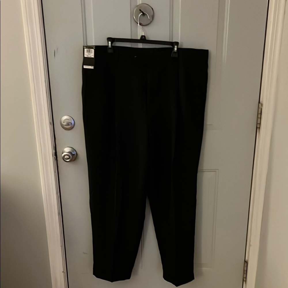 Claiborne Black Dress Pants with Straight Leg and Subtle Dots